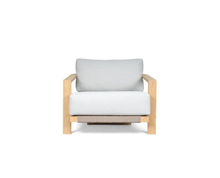 HSM Collection-Lounge Fauteuil Moss-94x86x65-Naturel/Wit-Teak