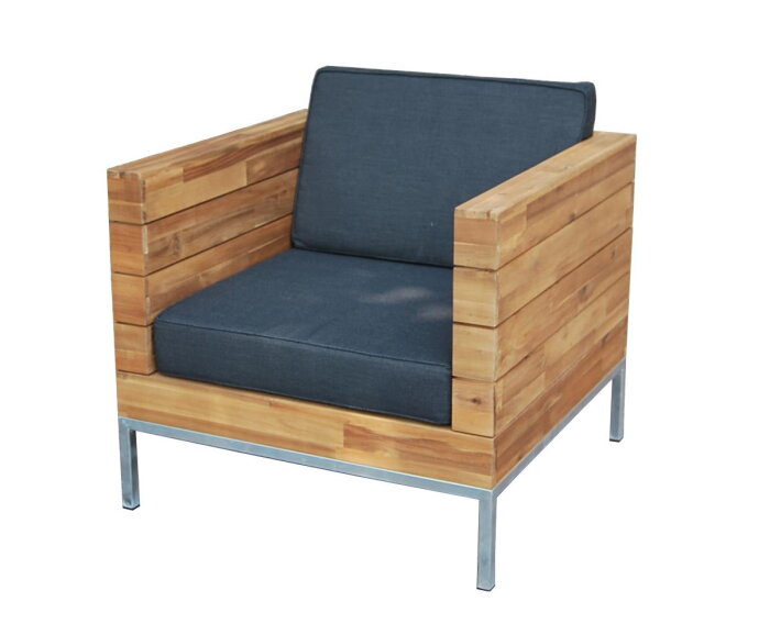 ZEELAND LOUNGE CHAIR  -  WOOD ACACIA SOFT GREY