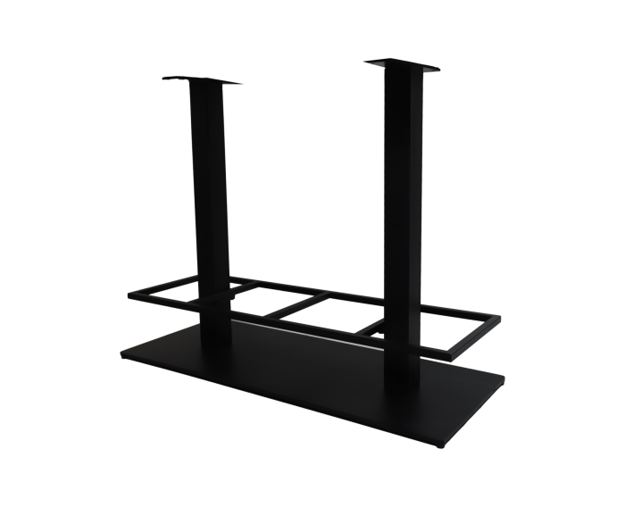 Bartafel onderstel dubbel met voetsteun - 114x45x88 - Zwart - metaal