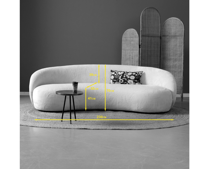 Designbank BEAN Banaanvormig 230 cm 4-zits - Sorriso 6
