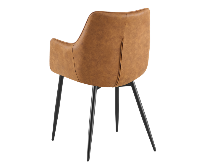 Eetkamerstoel Lucille met armleuning Cognac