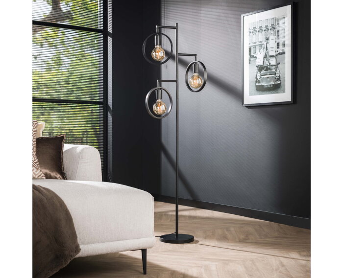 Vloerlamp Ring 3 lampen - Charcoal