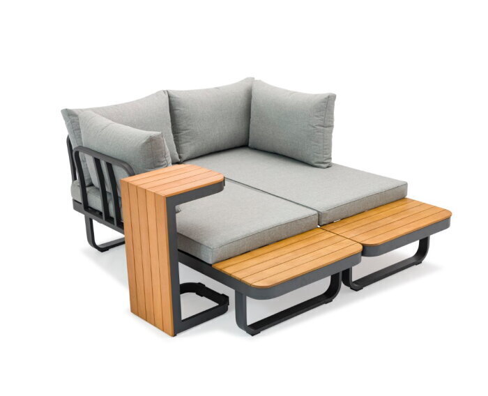 Samos alu.multifunct.loungeset taupe FSC 100%