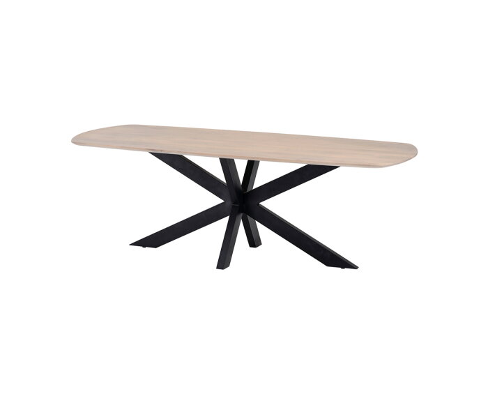 Eettafel Akagi 160 cm Deens ovaal mangohout - Ashblond