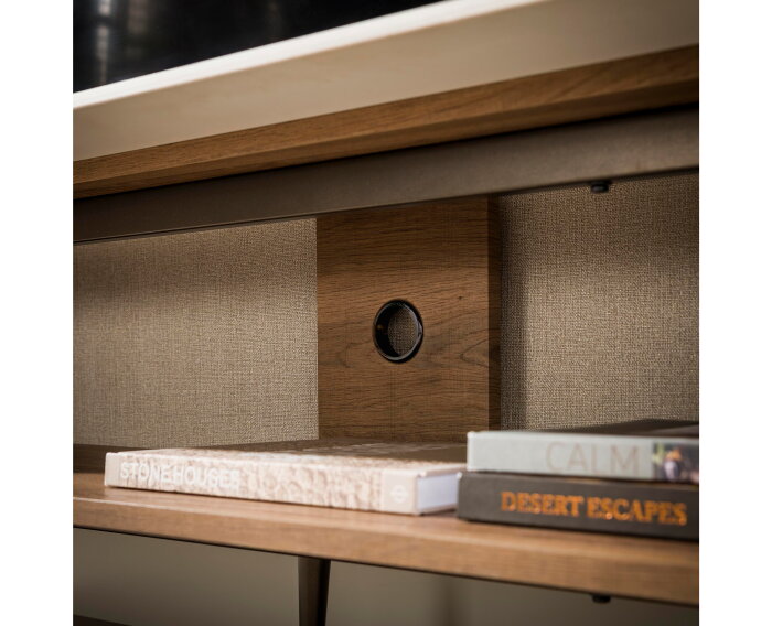 TV meubel Arcus 180x40x49 cm - Travertin keramiek - Japandi