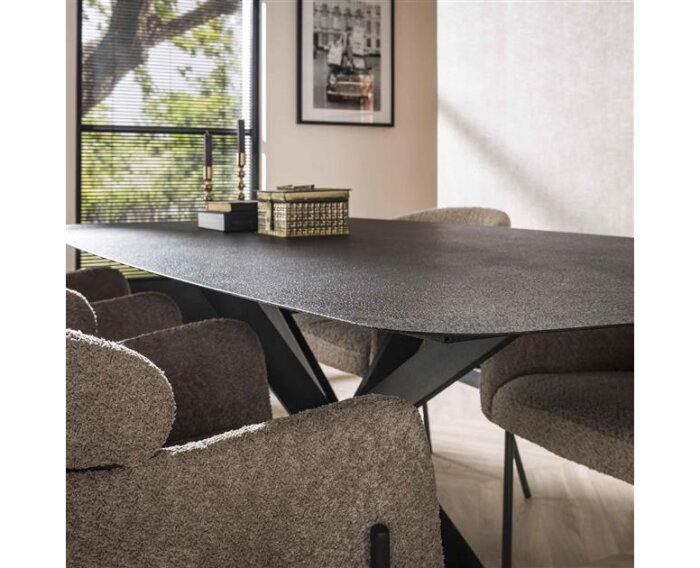 Eetkamertafel rough metal spider frame - Antraciet