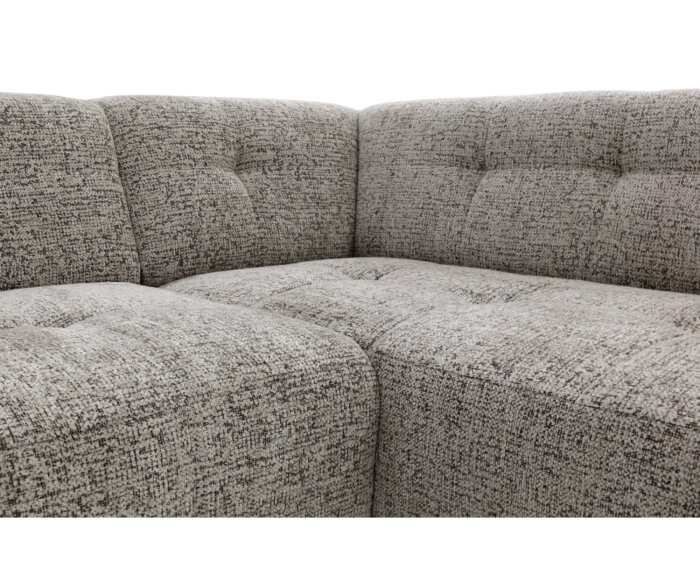 Hoekbank Viano rechts stof Bella 55 Taupe Grijs gem&ecirc;leerd -  255x200x84 cm - modern