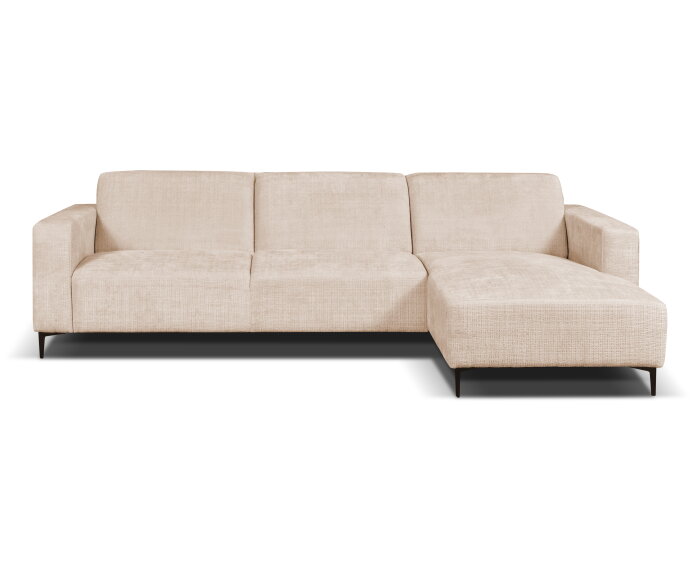 Hoekbank Nolan met Chaise Longue Rechts &ndash; Cremona Stof - Natural - 275x150x84 cm