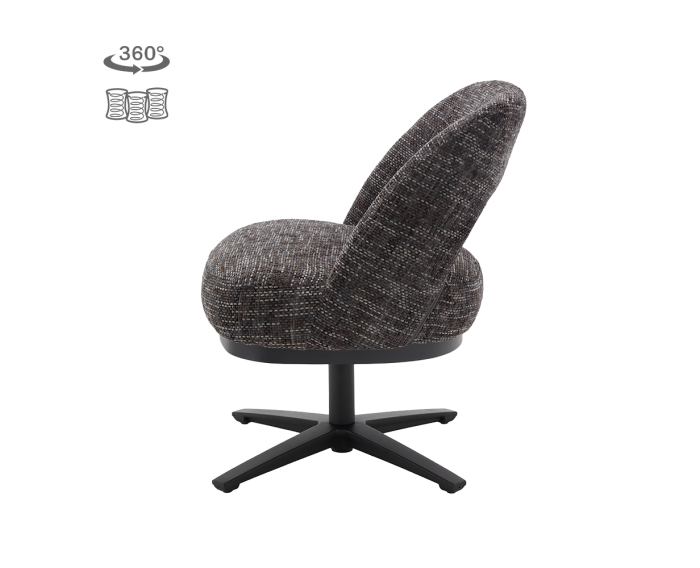Eetkamerstoel Caldes draaibaar Chenille - TED 17 blue-grey