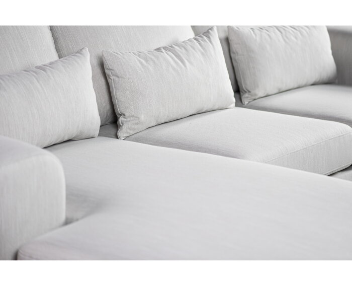 BY-OLAF Hoekbank Borneo met Chaise Longue – links of rechts - Beige Stof Melva 02 – 222x156 cm