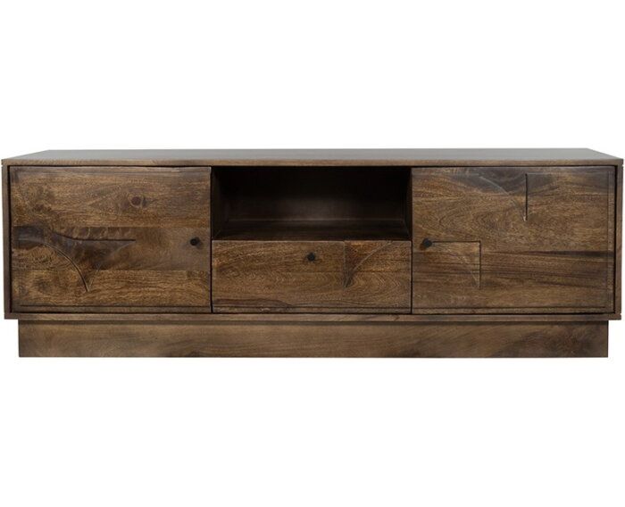 TV dressoir 150 met 2 deuren, 1 lade en 1 open vak, Dark Walnut - Kaapstad Collection