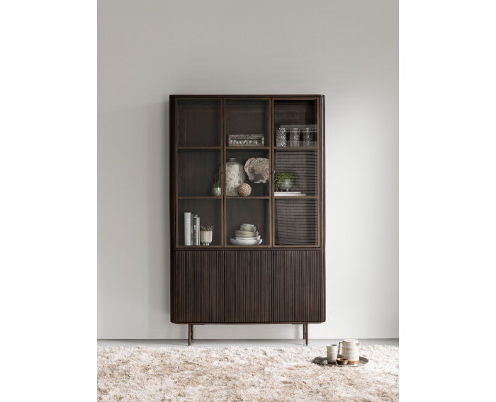 DTP home Vitrinekast Maroon 2&times;3 deuren 210&times;130&times;40 cm &ndash; mahoniehout - Bruin