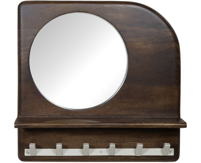 Cura&ccedil;ao kapstok 45 met spiegel en 6 haken - Welcome Home Collection