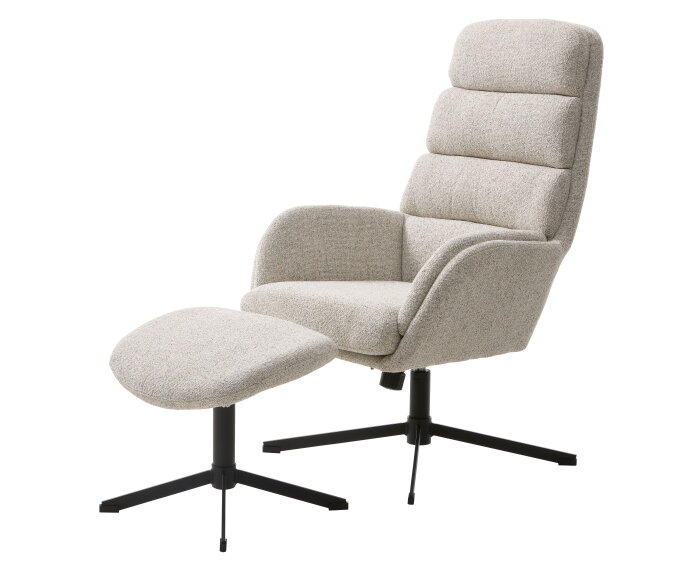 SIFTON RECLINER & FOOTSTOOL OFFWHITE MELANGE