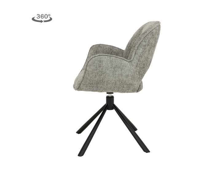 Tower Living Isola eetkamerstoel draaibaar &ndash; Stof haga silver