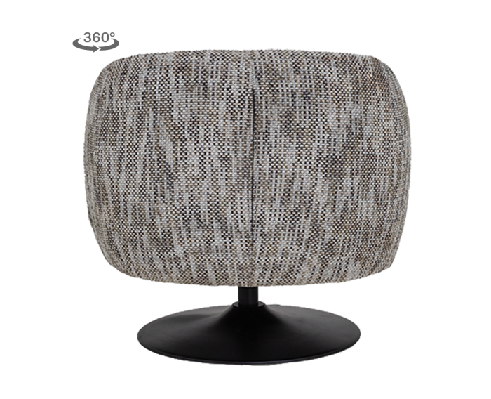 Barga Fauteuil - fabric TED 8 white-grey (draaibaar)