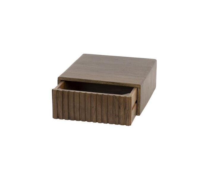 Nachtkastje 1L set/2 hangend Carve - Massief acacia drift brown