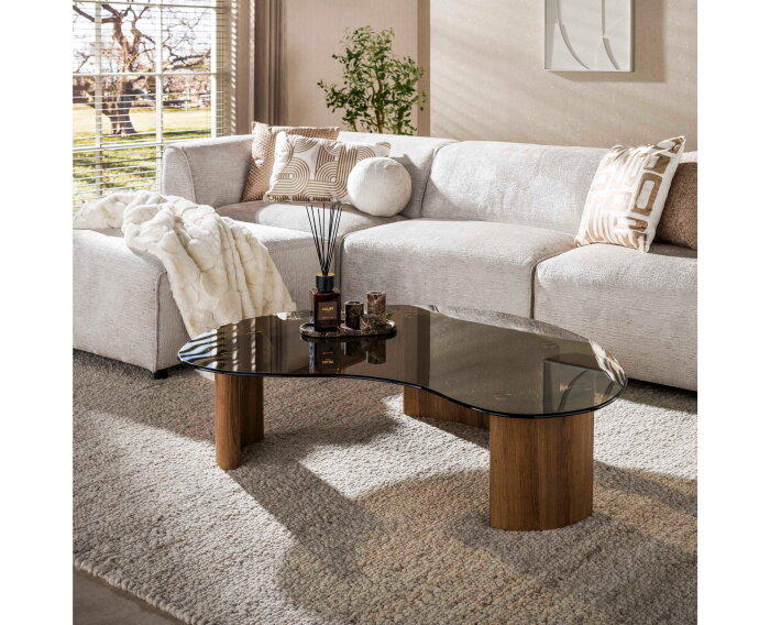 Salontafel Tinto organisch 130 - Brons glas