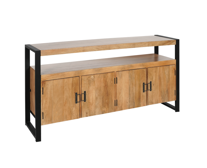 Dressoir Boaz 175 cm mango metaal - Naturel