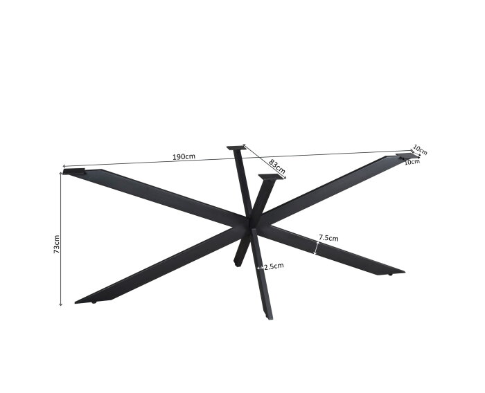 Matrixpoot Zwart Ovaal/Rechthoek 190 cm Koker 2,5x7,5 cm