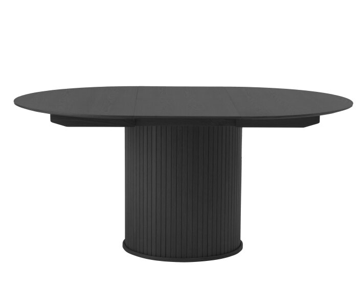 Eettafel Nola rond eikenhout uitschuifbaar &Oslash;120-167 cm - zwart