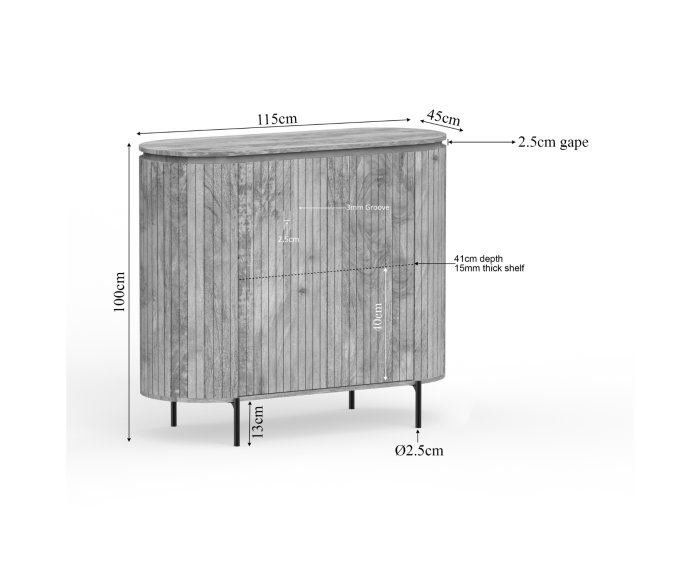 Kabinet kast Solana | 115 cm | Naturel