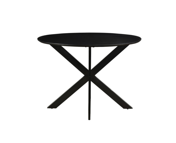 Eettafel Oslo rond zwart acaciahout van Livingfurn | Meubelplaats.nl