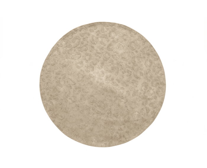 Cato Vloerkleed Rond Met Panterdesign Zand Ø150cm - WOOOD