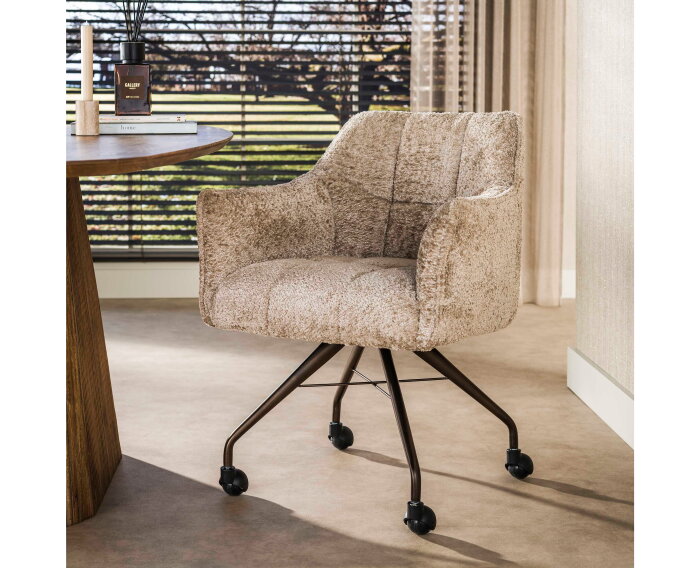 Armstoel Raster wieltjes VPE2 - Alura zand - brons