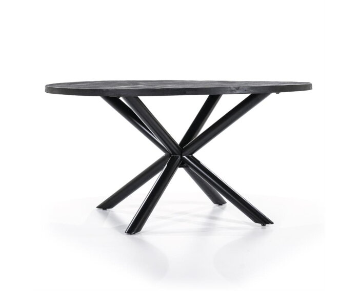 Eettafel rond met kruispoot 150x150 - zwart kopen? | Meubelplaats.nl