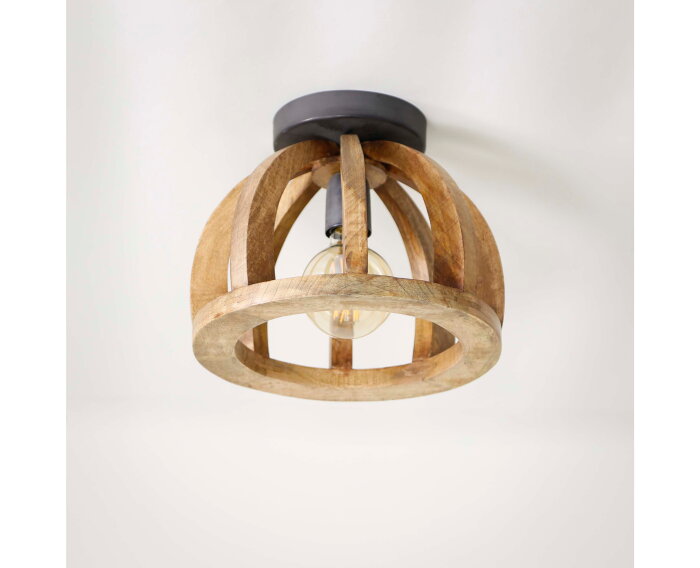 Plafondlamp Gebogen houten spijl mangohout - naturel