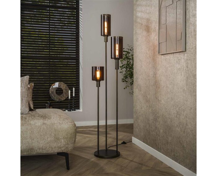 Vloerlamp 3L getrapt Sepiora - Sienna brown