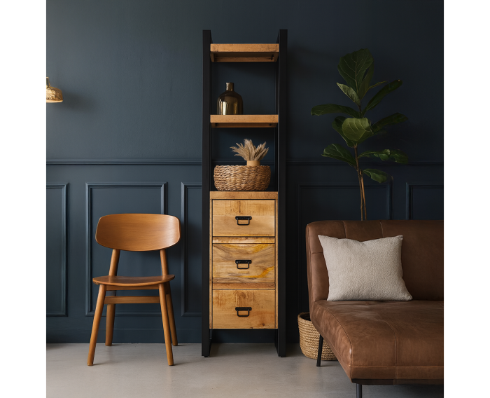 Boekenkast Britt 3 lades 55 cm - Naturel
