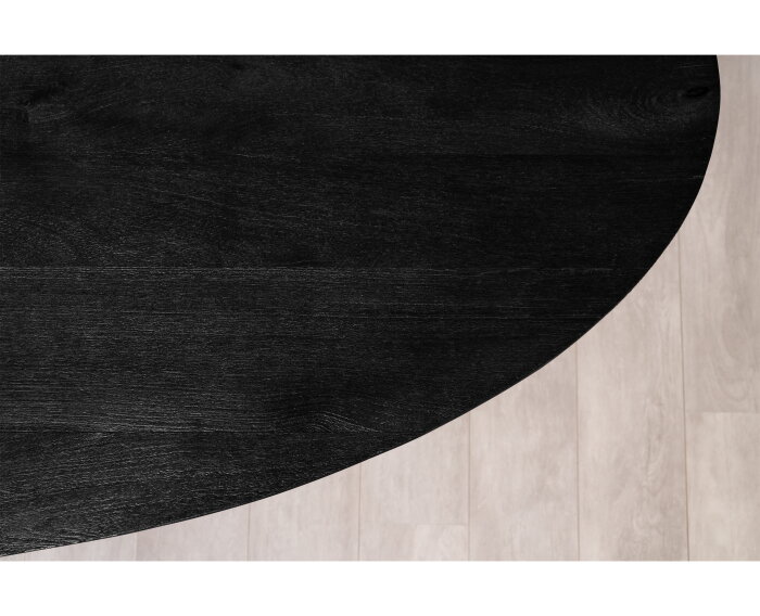 Eettafel Florence ovaal mangohout 300x110 cm - Zwart | Sandblasted