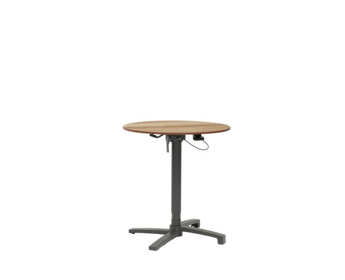 Lima HPL bistro lift table &Oslash;70cm woodcolor