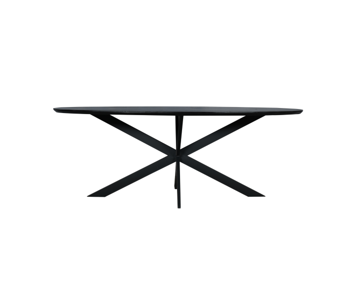 Eiken eettafel Ferris | Ovaal 210 cm | Zwart