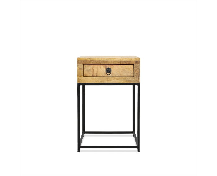 Wooden Iron Sidetable 40