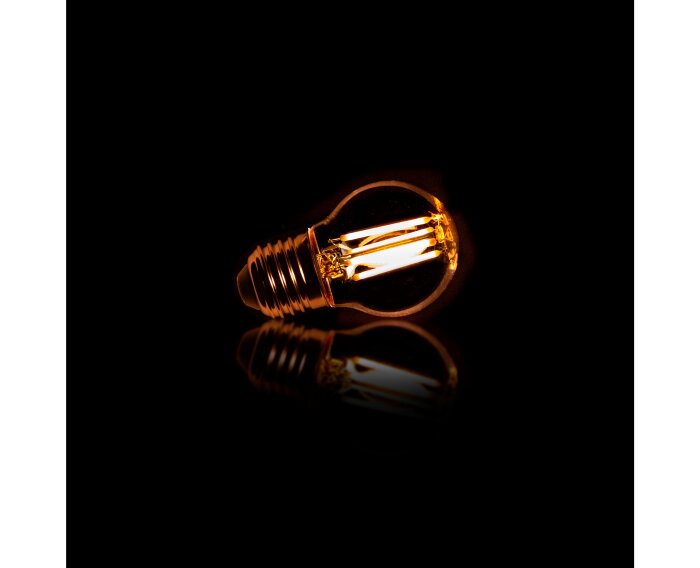 Lichtbron LED [G45] filament bol &Oslash;4,5 - Amberkleurig glas
