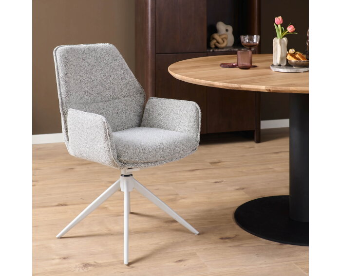 Eetkamerstoel Hera | Light Grey | Met armleuning