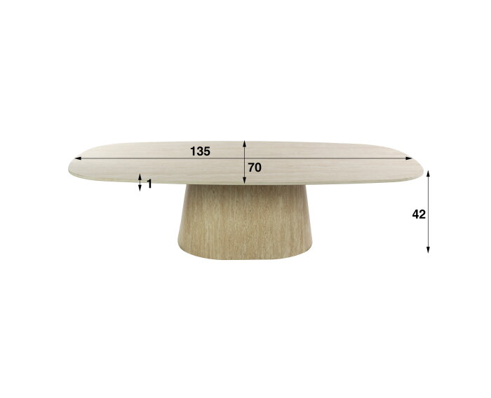 Salontafel Centro 135 - 3D keramiek travertin
