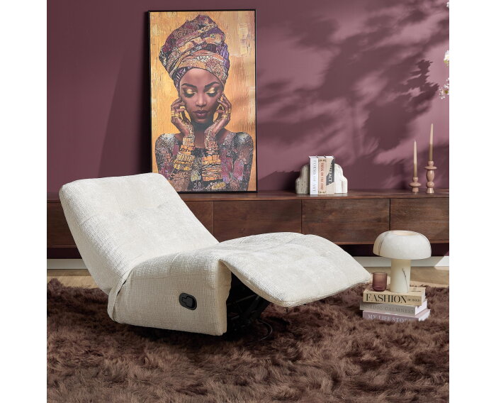 Relaxfauteuil Chill - Draaibaar & Verstelbaar - Cremona stof - Off White - 78&times;97&times;90 cm - Starfurn