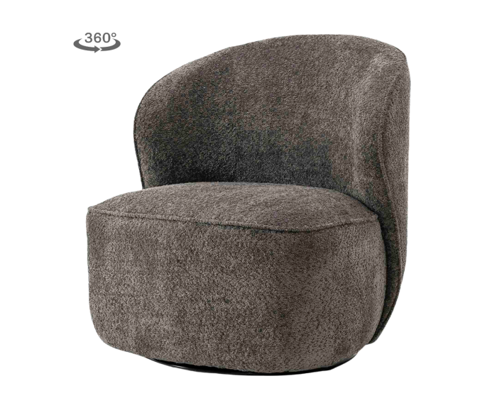 Belvi Fauteuil - fabric AJ3019-20 Dark grey (draaibaar)