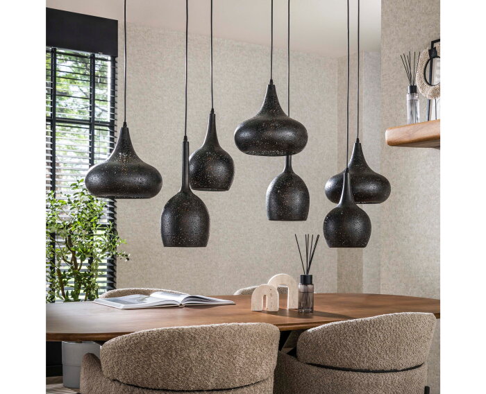 Hanglamp Zip 7 lampen - Artic zwart