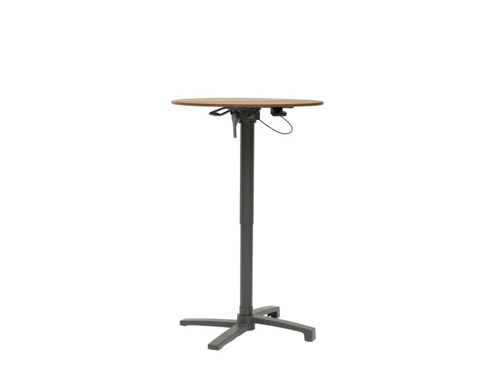 Lima HPL bistro lift table &Oslash;70cm woodcolor