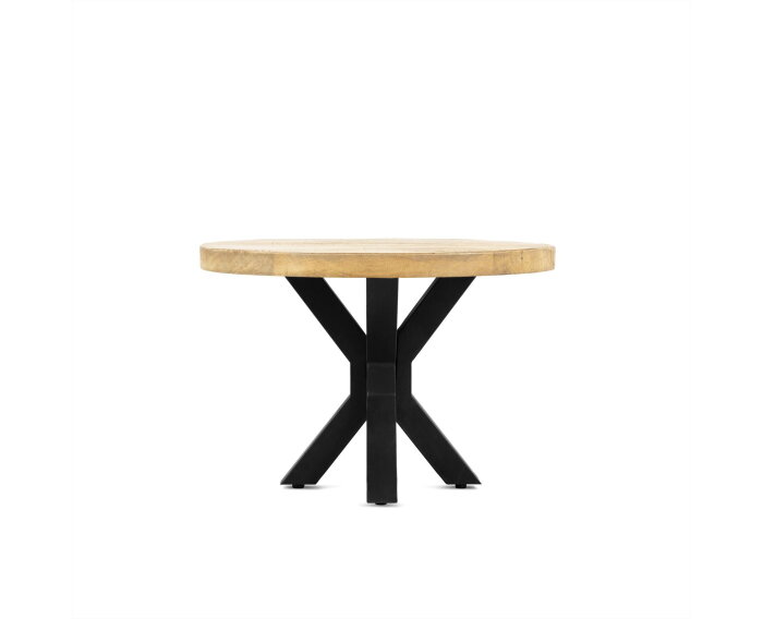 Salontafel Kyara rond mangohout met Spinpoot 80 cm