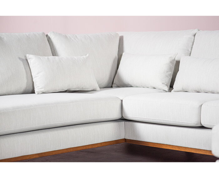 U-bank Borneo links Melva beige 3-zits met hoek en ottomaan 290 x 202 cm