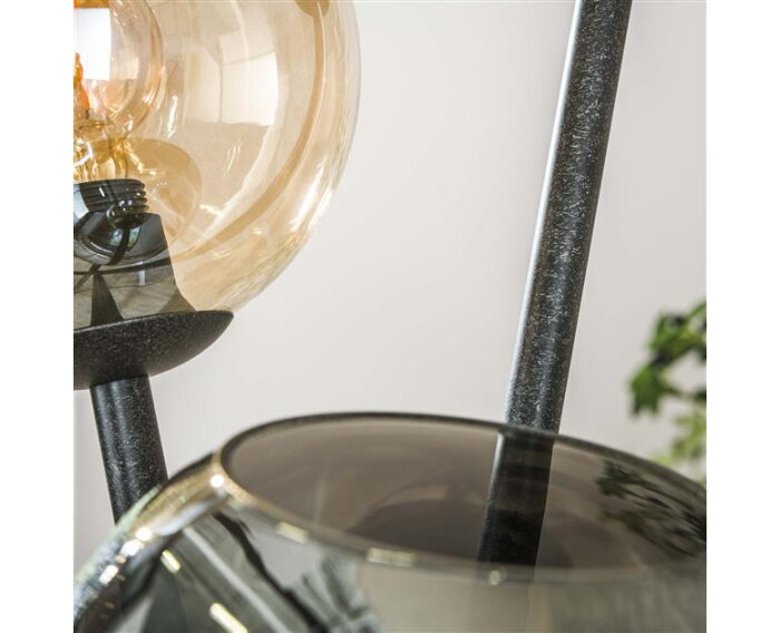 Vloerlamp 3L multi globe - Artic zwart