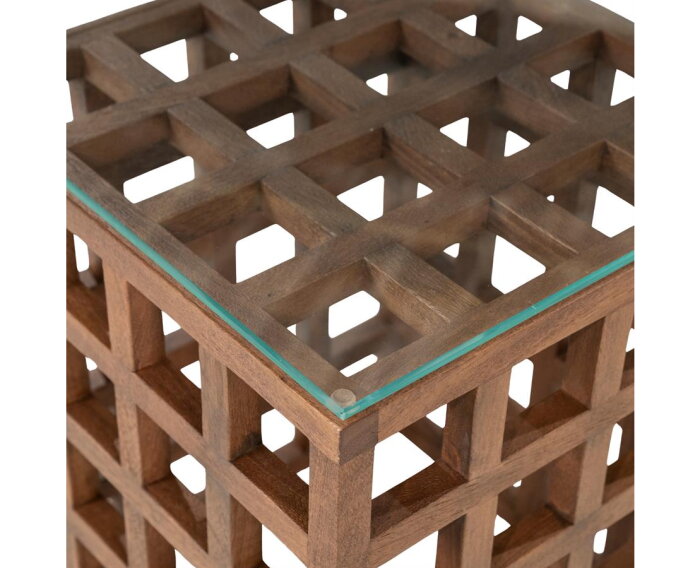 Bijzettafel Heras 40x40cm - bruin | Eleonora