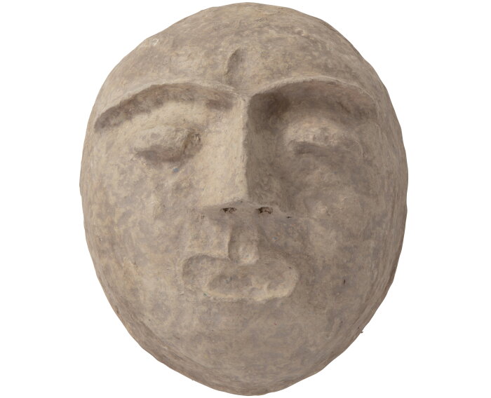Mask Wanddeco Papier Mache Bruin Melange - BePureHome