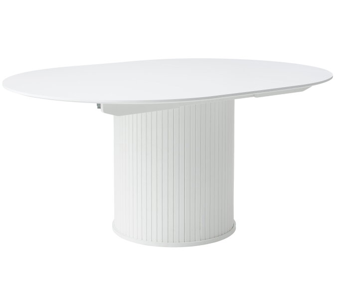ettafel Nola rond eikenhout uitschuifbaar &Oslash;120-167 cm - wit
